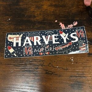 Harveys Red and Blue Graphic Sticker